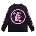 T-shirt Hellstar Manga Larga Pink/Black Oversize