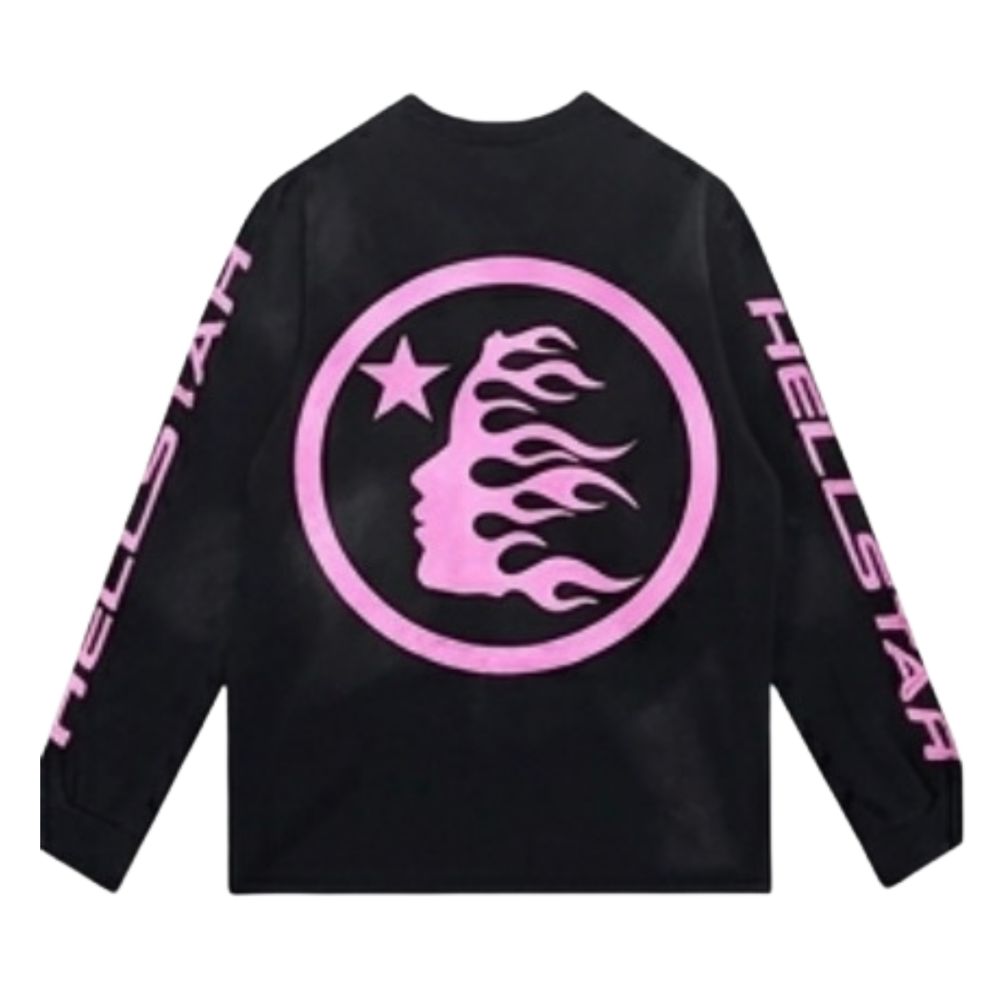 T-shirt Hellstar Manga Larga Pink/Black Oversize