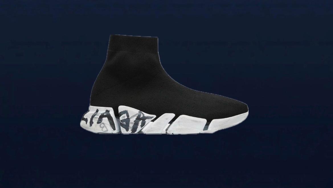 Balenciaga Speed 2.0 Grafiti Negro/Blanco