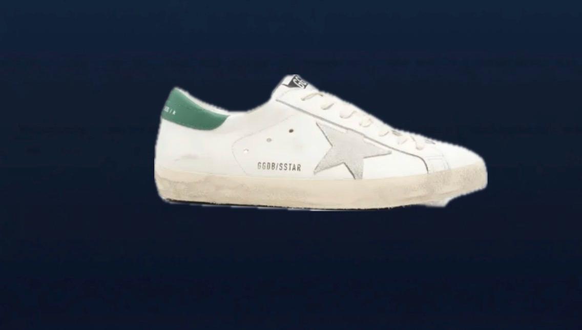 Golden Goose Superstar "White/Green Heel"
